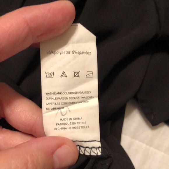 Kancystore M Black Button Front V-Neck Bell Quarter Sleeve Tie Front Blouse - Picture 12 of 12